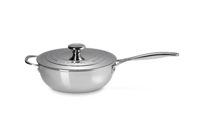 Signature Stainless Steel Non-Stick Chef's Pan with Lid & Helper Handle