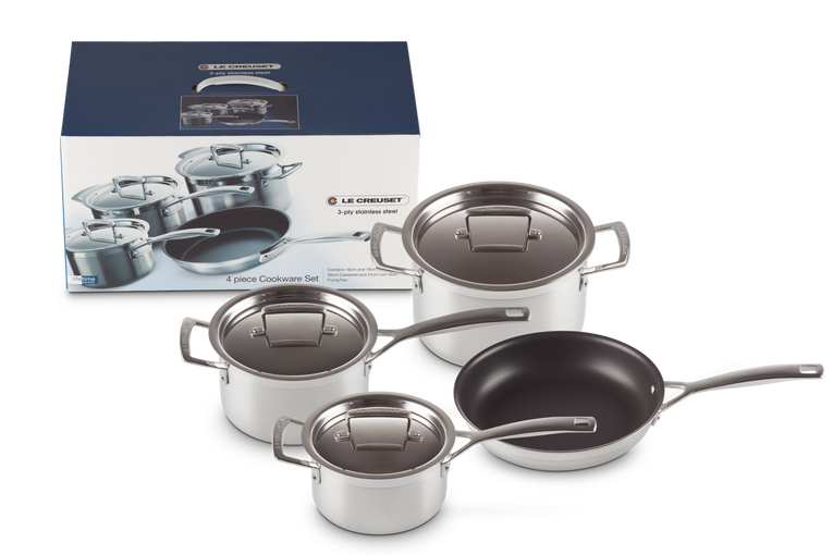 3ply Stainless Steel 4piece Cookware Set Le Creuset Australia