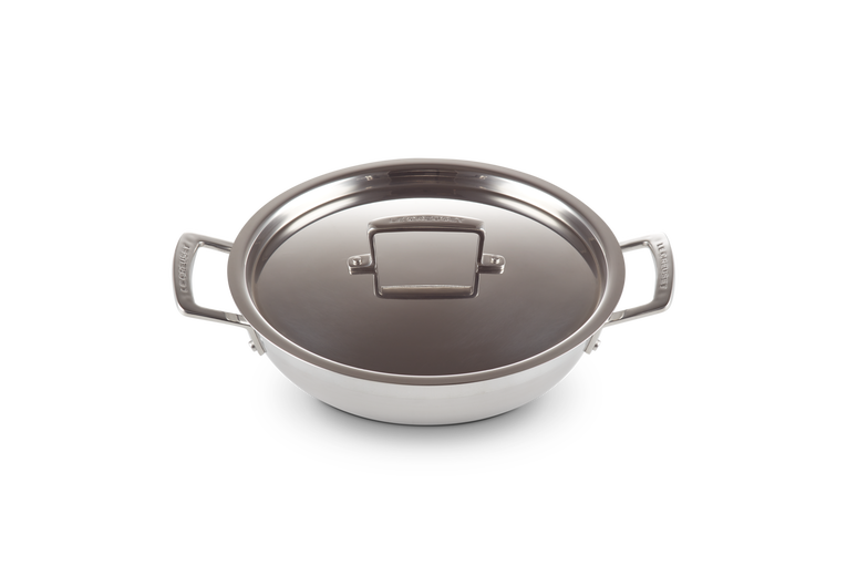 Le Creuset 3-Ply Stainless Steel Shallow Casserole Pan - Interismo Online  Shop Global