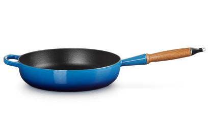 Cast Iron Sauté Pan with Wooden Handle