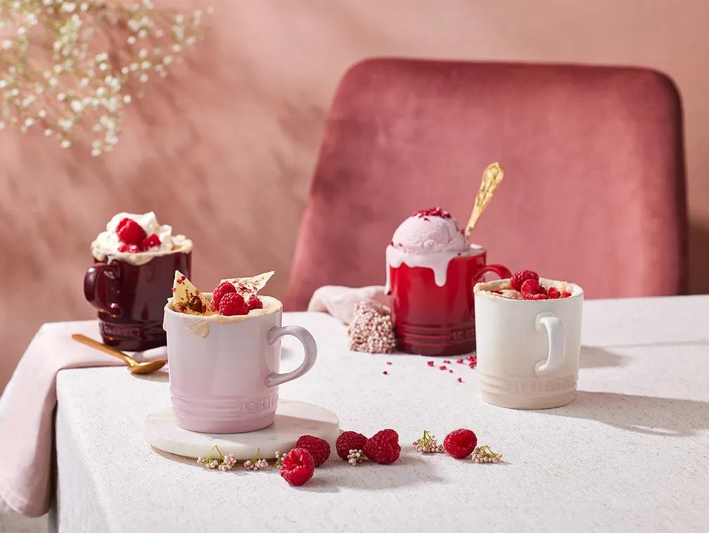 White Chocolate and Raspberry Microwave Mugs