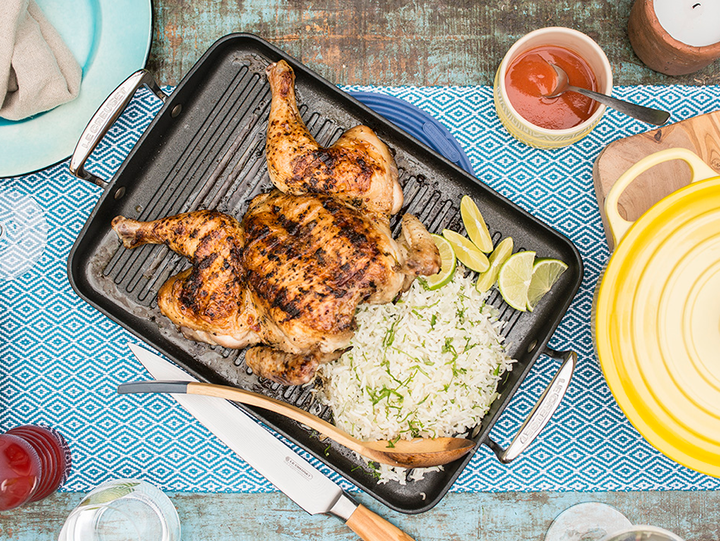 Grilled Butterflied Chicken and Coriander Rice