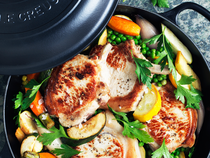 One-Pan Pork Chops and Vegetables