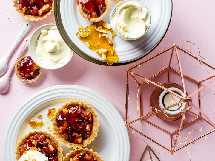 Cranberry and Almond Praline Tartlets