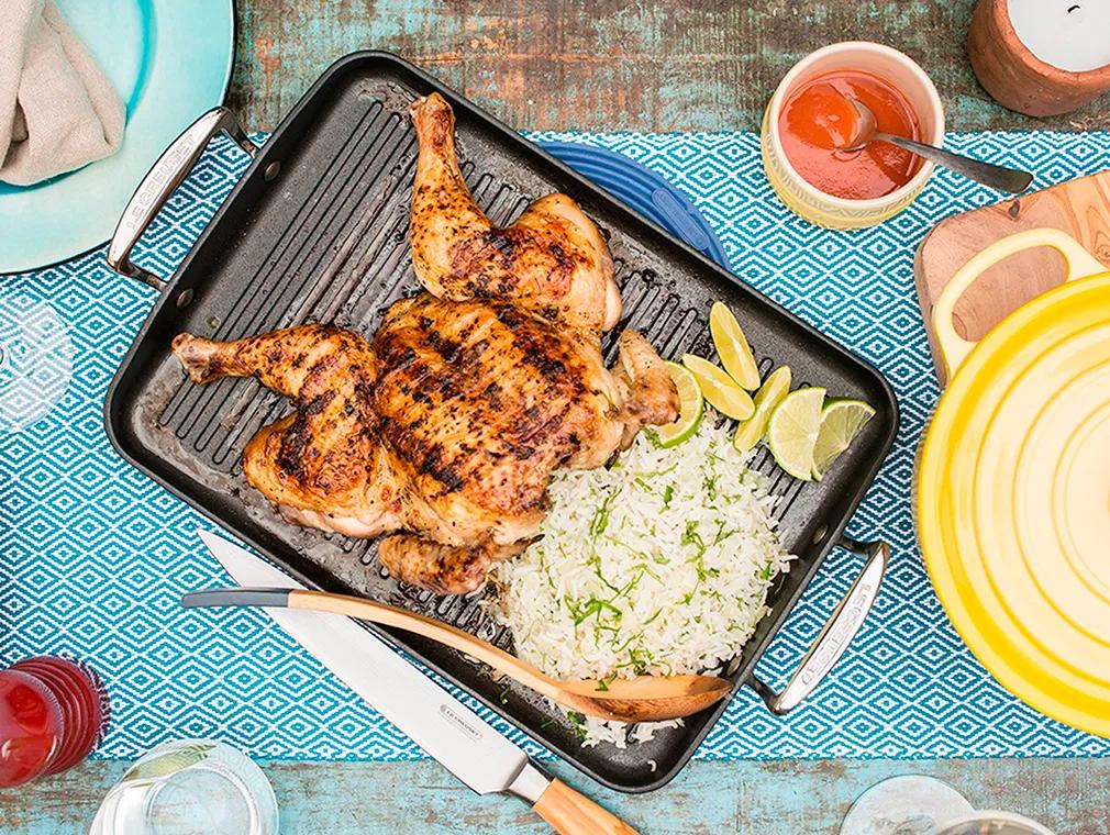 Grilled Butterflied Chicken and Coriander Rice