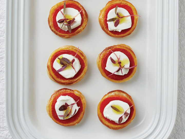 Puff Pastry Tartlets With Roasted Red Pepper And Goat’s Cheese