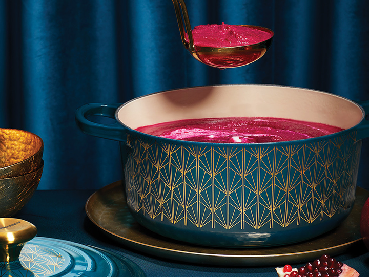 Beetroot Soup With Crème Fraiche & Pomegranate Jewels