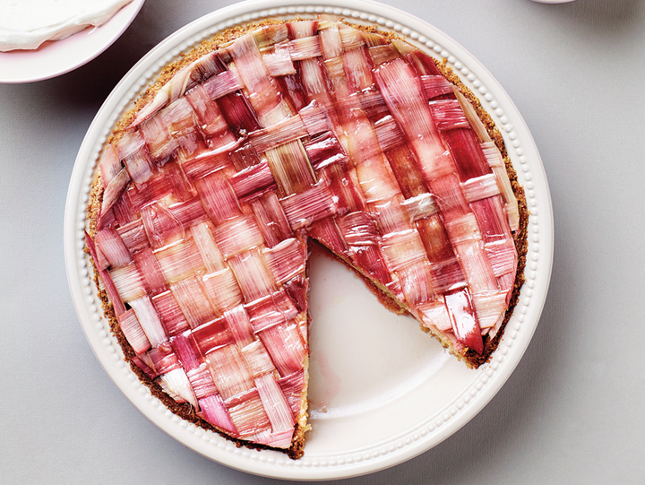 Rhubarb Tart with Rose Syrup