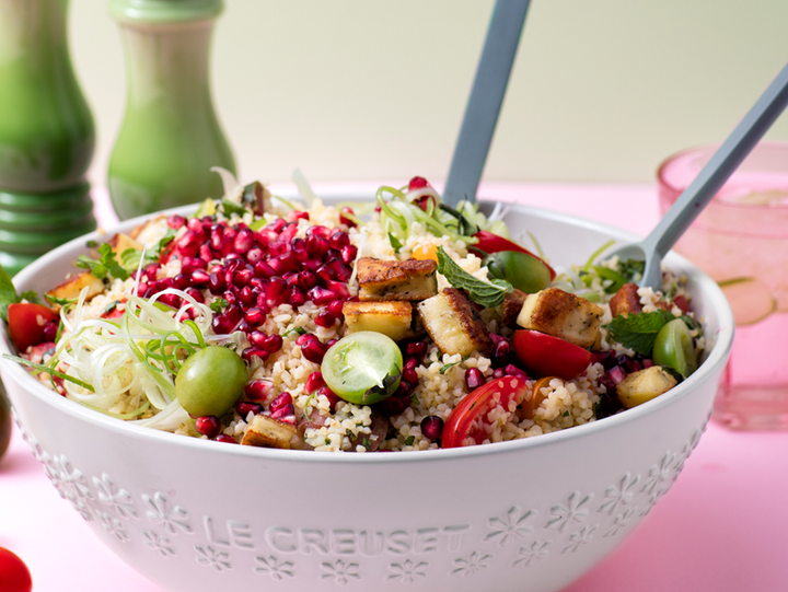 Herbed Tabbouleh with Halloumi and Pomegranate